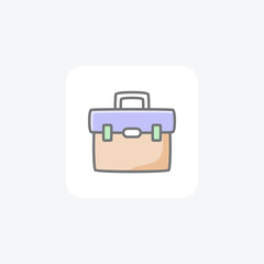 Bag, briefcase fully editable vector line icon

