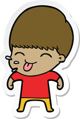sticker of a funny cartoon boy