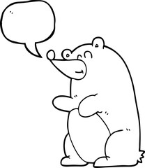 speech bubble cartoon bear