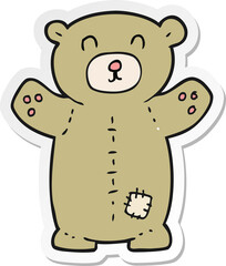 sticker of a cartoon teddy bear