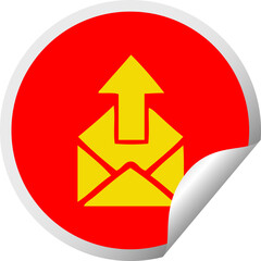 circular peeling sticker cartoon email sign
