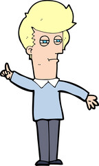 cartoon man narrowing eyes