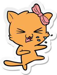sticker of a cartoon cat