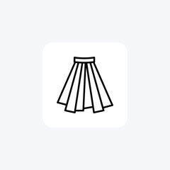 Skirt, fashion fully editable vector fill icon

