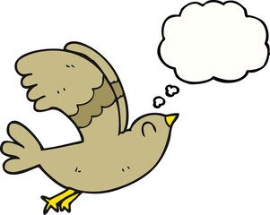 thought bubble cartoon bird