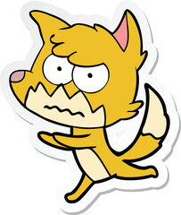 sticker of a cartoon annoyed fox