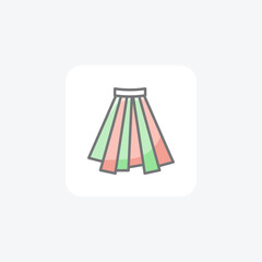 Skirt, fashion fully editable vector fill icon

