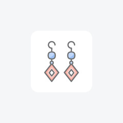 Earring fully editable vector fill icon

