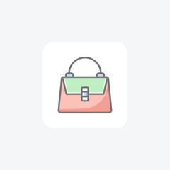 Handbag fully editable vector fill icon

