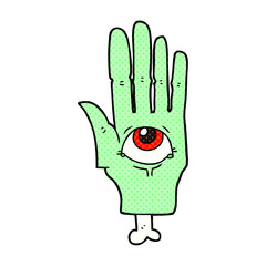cartoon spooky eye hand
