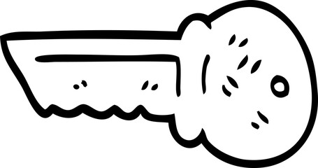 line drawing cartoon gold key