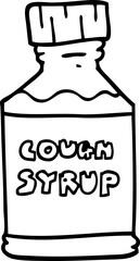 line drawing cartoon cough syrup