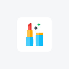 Lipstick, makeup fully editable vector fill icon


