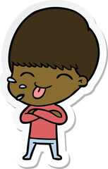 sticker of a cartoon rude man