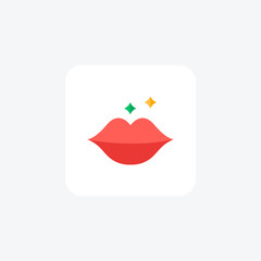 Lips, lip care fully editable vector fill icon

