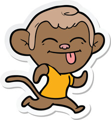 sticker of a funny cartoon monkey
