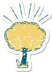 grunge sticker of tattoo style tree