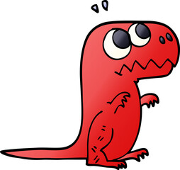 cartoon doodle roaring t rex