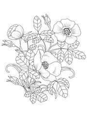 Abstract floral ornament. Hand drawn doodle. Vector illustration