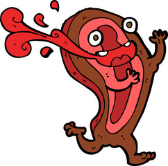 rare steak cartoon character