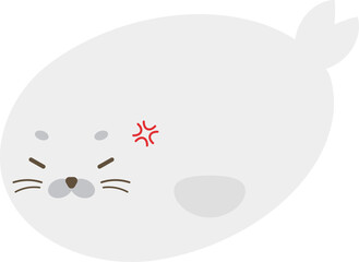 ゆるかわなアザラシ　怒る