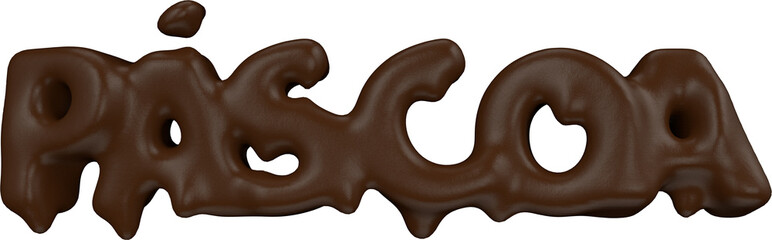 Páscoa texto chocolate 3D