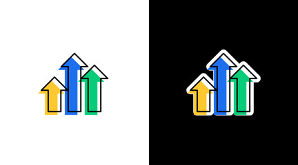 arrow up growth marketing colorful increasing icon design 