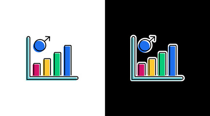 male population growth statistic infographic data analysis colorful icon design chart bar percentage