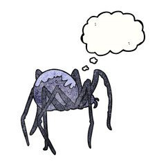 thought bubble textured cartoon creepy spider