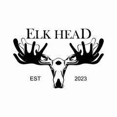 elk head logo design vector