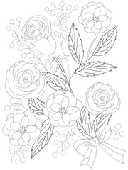 Abstract floral ornament. Hand drawn doodle. Vector illustration