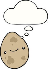 cartoon egg and thought bubble