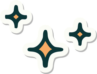 tattoo style sticker of a stars