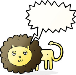 cartoon lion with speech bubble