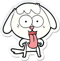 sticker of a cute cartoon dog
