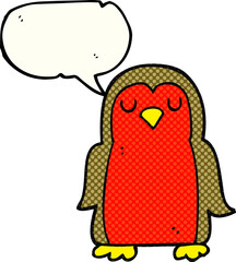 comic book speech bubble cartoon christmas robin