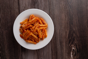Pasta in red sauce
