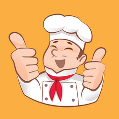 Male Chef confirm the quality of their products and services.