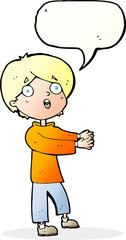 cartoon shocked boy with speech bubble