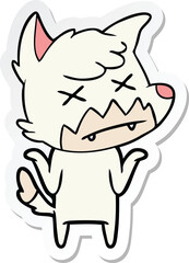sticker of a cartoon dead fox