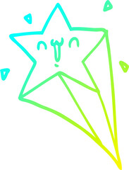 cold gradient line drawing cartoon shooting star