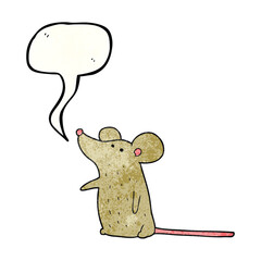speech bubble textured cartoon mouse