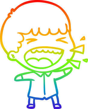 recommend clip art: rainbow gradient line drawing cartoon laughing man