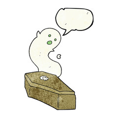 speech bubble textured cartoon spooky coffin