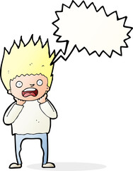 cartoon man panicking with speech bubble