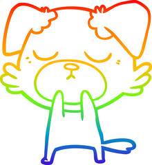 rainbow gradient line drawing cute cartoon dog