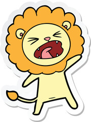 sticker of a cartoon lion