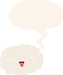 cartoon cloud and speech bubble in retro style
