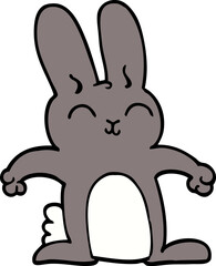 cartoon doodle grey rabbit