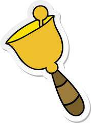 sticker of a cute cartoon ringing bell